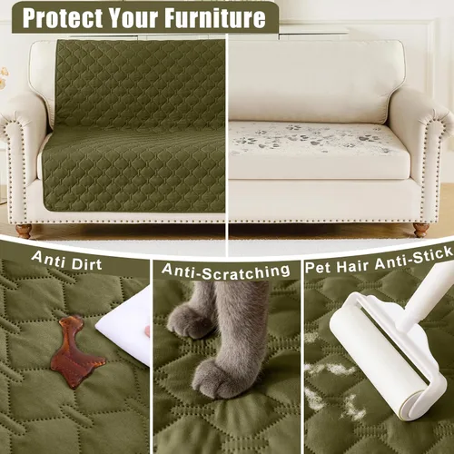 Miniatura 4 de Smiry Funda Impermeable para Cama de Perro, Manta Suave Reversible para Mascotas, Lavable a Prueba de Fugas para Gatos y Perros, Funda para Sofá