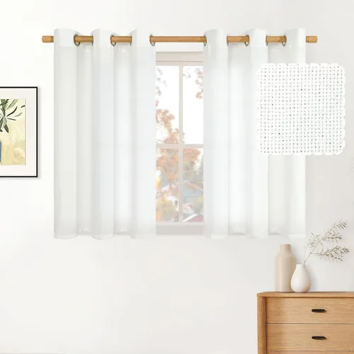 Miniatura 16 de BGment Cortinas de Lino Beige de 63 Pulgadas de Largo 2 Paneles - Tratamientos para Ventanas con Textura de Arpillera Filtrantes de Luz Cortinas