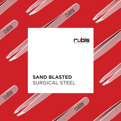 Miniatura 3 de Rubis Pinzas inclinadas clásicas de acero inoxidable para cejas precisas y depilación, 1K108, rosa, Rubis Switzerland Swiss Made mundialmente