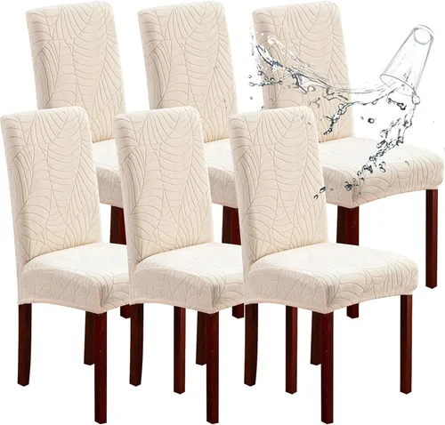 Miniatura 49 de Genina Fundas impermeables para sillas de comedor, fundas elásticas de jacquard para sillas de comedor, extraíbles y lavables, protector de silla