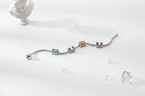 Miniatura 3 de Bolenvi Banderas de Viaje por Países, Dijes para el Día de la Madre, Dije de Plata de Ley 925 para Pulseras y Collares de Pandora y Similares