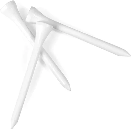 Miniatura 2 de Hireko Tour Gear - Camisetas de golf de madera blancas, tamaños surtidos de 2-3/4 pulgadas o 3-1/4 pulgadas de alto, 100, 500 paquetes a granel