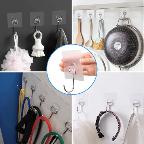 Miniatura 2 de Antimbee Paquete de 10 ganchos adhesivos grandes multiusos para colgar, gancho de plátano, ganchos adhesivos resistentes de 37 libras (máx.), gancho