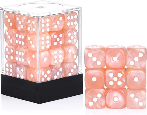 Miniatura 36 de 36 Piezas 12mm Juego de Dados Mini de 6 Caras, Juego de Dados D6 de Colores Translúcidos, Juego de Dados Estándar de 6 Caras para Juegos de Mesa