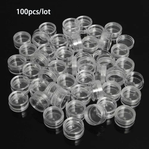 Miniatura 2 de 25 unidades / 50 piezas/100 tarros de crema transparentes vacíos – 0.18 oz recipientes transparentes para cosméticos con tapa para viajes, arte