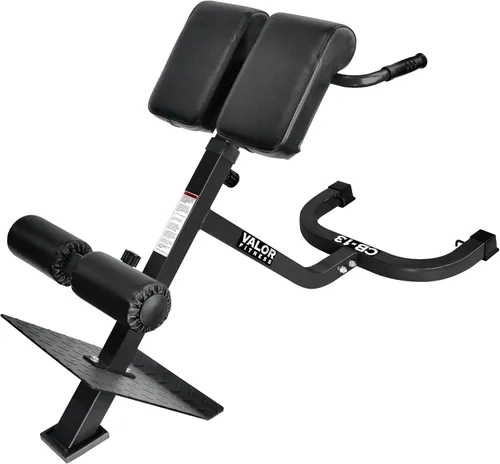 Valor Fitness Silla romana ajustable con clavijas de banda de resistencia para entrenamientos de núcleo, isquiotibiales y abdominales, máximo 250