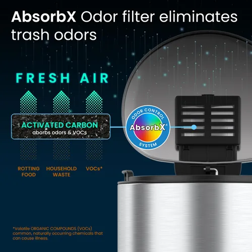Miniatura 3 de iTouchless SoftStep - Cubo de basura delgado de 3 galones con filtro de olor y cubo interior extraíble, acero inoxidable de 11 litros que ahorra