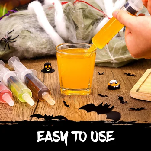 Miniatura 4 de Paquete de 60 jeringas de gelatina – Jeringa de plástico de 1.0 fl oz/1 oz con tapa de punta para líquido sin BPA, capacidad reutilizable Jelly Shot