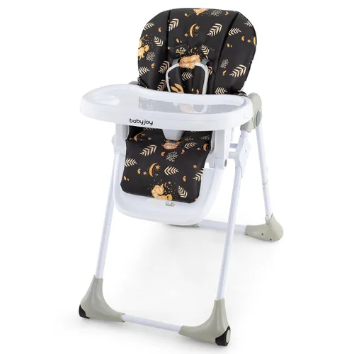 Miniatura 12 de BABY JOY Silla alta convertible para bebés y niños pequeños, altura ajustable, silla alta Grow & Go con reclinación y reposapiés, bandeja doble Gris