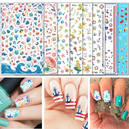 Miniatura 9 de TailaiMei 10 hojas de calcomanías de Halloween para uñas, tiras de esmalte de uñas, autoadhesivas, envolturas completas con 2 limas de uñas