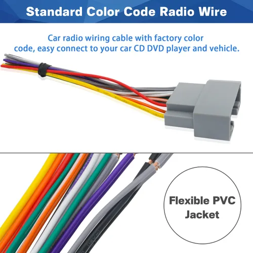 Miniatura 4 de Adaptador de arnés de cableado de radio posventa para Jeep Wrangler Compass Chrysler Dodge, arnés de cable de estéreo, cable de altavoz