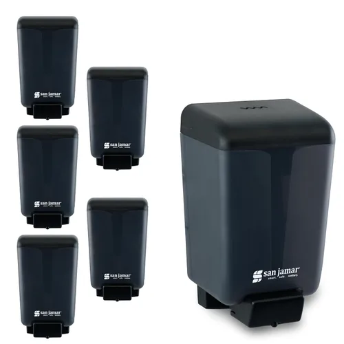 Miniatura 2 de San Jamar Dispensador de jabón clásico con bandeja de goteo fácil de instalar para el hogar, baño, cocina, baños, restaurantes, plástico