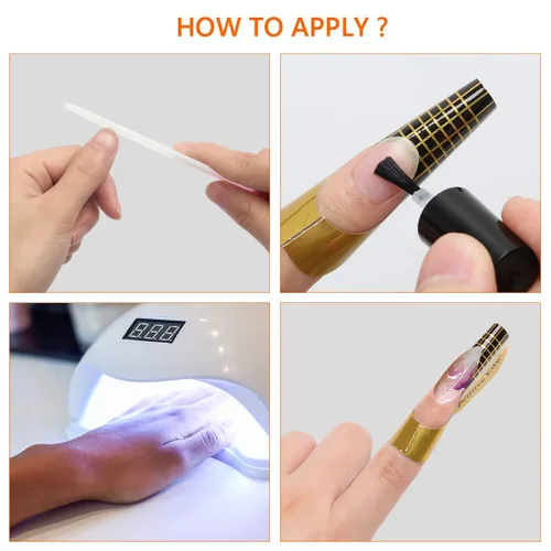Miniatura 6 de 200 formas de uñas para gel constructor, formas de extensión de uñas autoadhesivas AHIER para bricolaje en casa, suministros profesionales de arte