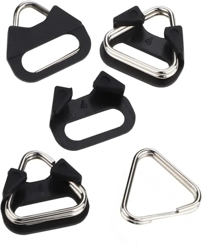 Miniatura 2 de Leftfoto Anillo dividido triangular de acero inoxidable, anillo de gancho para correa de cámara, con tapa de plástico, para cinturón para correa