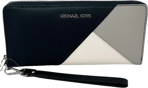 Miniatura 5 de Michael Kors Jet Set Travel - Pulsera continental grande con bloques de color, cuero multicolor, Negro Multi, Pulsera Continental