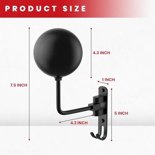 Miniatura 2 de Colgador de Casco para Pared Giratorio 180° Soporte para Casco para Motocicleta Bicicleta Carreras Ropa Exterior Equipo Deportivo Negro-1