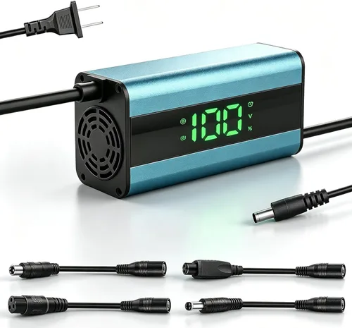 Miniatura 8 de Cargador de bicicleta eléctrico de repuesto con certificación UL de 42 V 2 A para cargador de scooter eléctrico de 36 V con 4 enchufes, compatible
