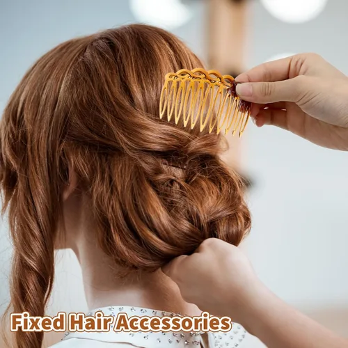 Miniatura 6 de Peinetas de pelo francés, 8 piezas, peines laterales para el cabello, peines decorativos para mujeres, juego de accesorios de plástico