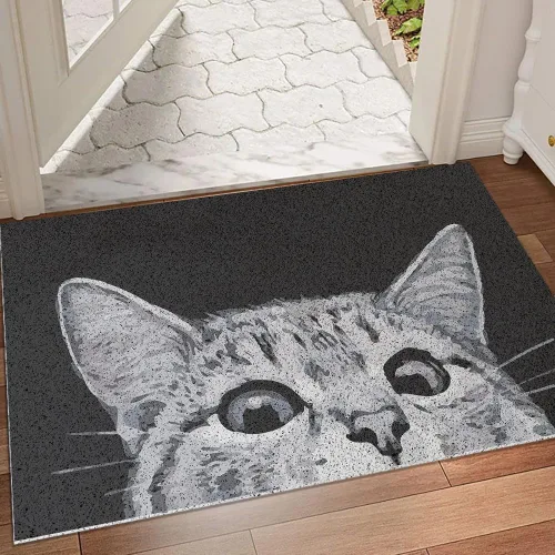 MR FANTASY Tapete de bienvenida para puerta de gato, entrada al aire libre, tapete duradero para interiores y exteriores, zonas de alto tráfico, 17