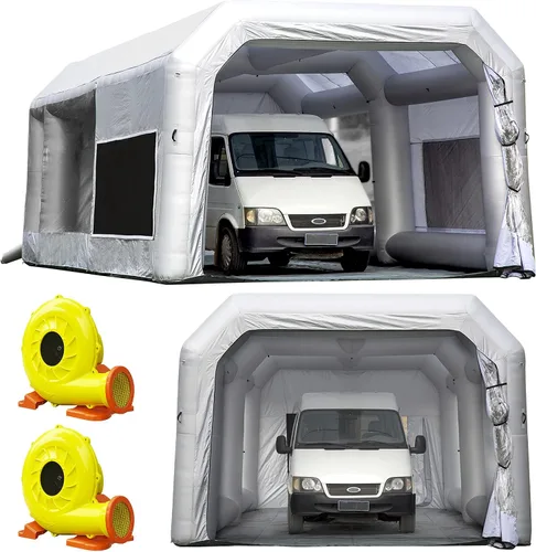 Miniatura 10 de OZIS Cabina de Pintura Inflable de 10.8x8.2x7.2 Pies con Sistema de Filtro de Aire Cabina de Pulverización Portátil con Soplador para Pintura DIY