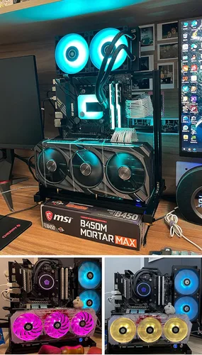 Miniatura 5 de Aleación de aluminio Caso abierto Gaming Computer Chassis Soporte de escritorio Caja de refrigeración por agua Eatx Personalidad Creatividad EATX