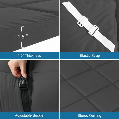 Miniatura 2 de Cubrecolchón para catre (grosor mejorado), almohadillas acolchadas de espuma para camping, almohadilla suave y cómoda para catre, solo