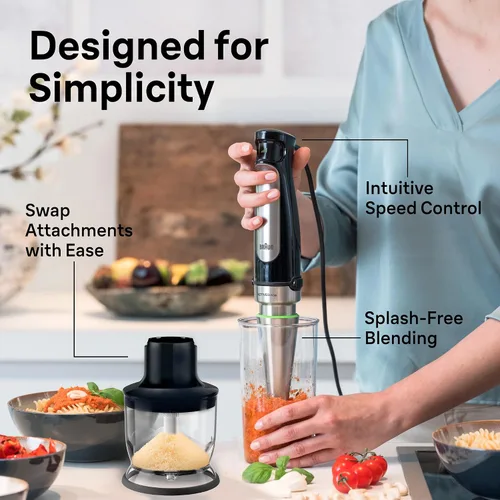 Miniatura 4 de Braun MultiQuick MQ7025X Batidora de mano, mezcla más rápida y fina Hand Blender,Blender For Smoothies,Electric Whisk,Stick Blender With Chopper