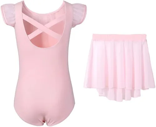 Miniatura 7 de DIPUG Leotardos de ballet para niñas, combo de leotardo de baile extraíble para niñas pequeñas