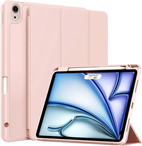 Funda para iPad Air de 11 pulgadas M4/M3/M2 2026/2025/2024, iPad Air 5/4 (2022/2020 5ª/4ª generación de 10.9 pulgadas) con soporte para lápiz, Rosa