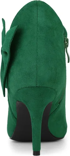 Miniatura 4 de Allegra K Botines de tacón de aguja con cremallera y punta puntiaguda para mujer