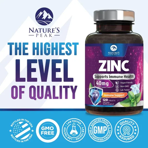 Miniatura 4 de Suplementos de zinc de 40 mg – 40 mg de zinc es el límite diario superior seguro de los NIH para mujeres y hombres – El mejor suplemento de zinc