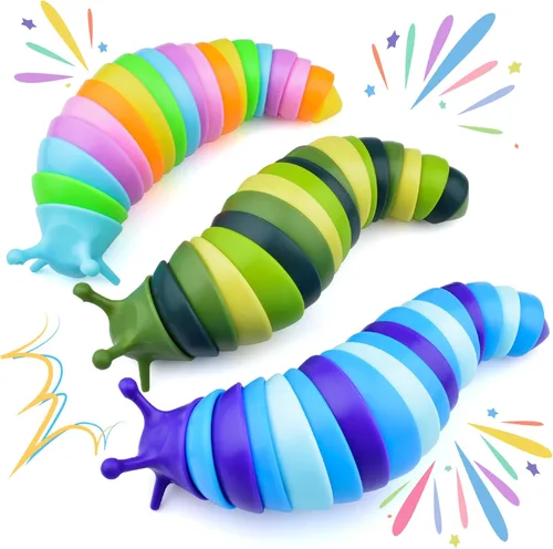 Cevioce Juguetes Fidget Sensoriales de Babosa para Niños y Adultos - Paquete de 3 Juguetes de Babosa para Terapia de Autismo, Edad 3+ Viajes y