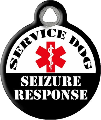 Miniatura 7 de Etiqueta de identificación personalizada para perros de servicio con revestimiento de polímero silencioso con información de identificación Perro