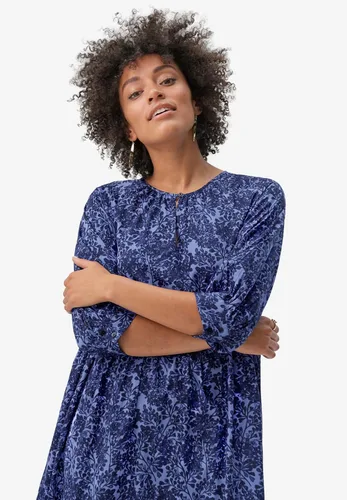 Miniatura 5 de Ellos Vestido midi de algodón escalonado de talla grande para mujer