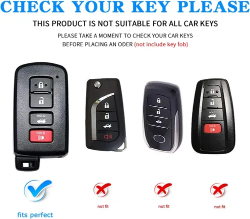 Miniatura 2 de MILD EAST Funda para llavero Toyota con llavero, 4 botones, carcasa para llave de automóvil para Tacoma Highlander, Corolla, Sequoia, Camry, Tundra