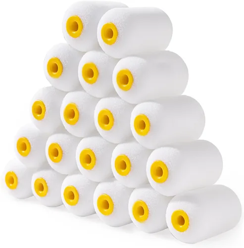 Rodillo de pintura de espuma Mister Rui, paquete de 20 rodillos de espuma de 2 pulgadas, recambios de rodillo de pintura de espuma pequeño, mini