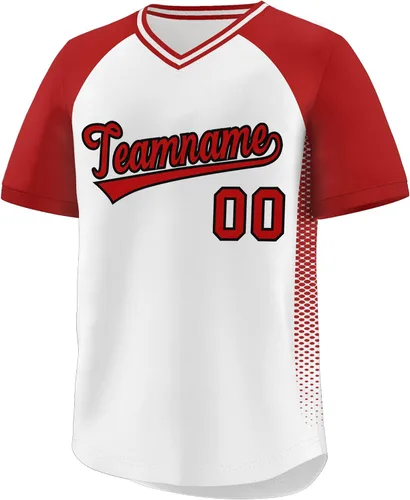 Miniatura 35 de Camiseta de béisbol personalizada con cuello en V para hombres, mujeres y jóvenes, camisetas de béisbol personalizadas con costuras o estampadas