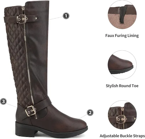 Miniatura 4 de DREAM PAIRS - Botas de montar de caña alta, para mujer