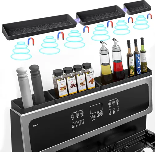 Foeacry Estante magnético de silicona para estufa de 30/24/20 pulgadas para utensilios de cocina, suave, flexible, fuerte, magnético, resistente al