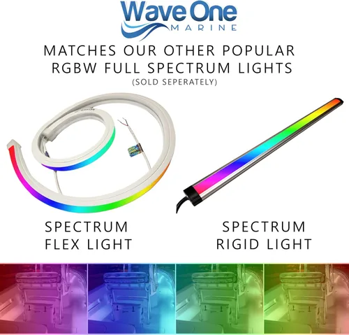 Miniatura 6 de Wave One Marine Spectrum RGBW Luz Rígida Controlador Interno LED Impermeable Luz de Cortesía Decorativa para Barco 12V Voltios RV Control