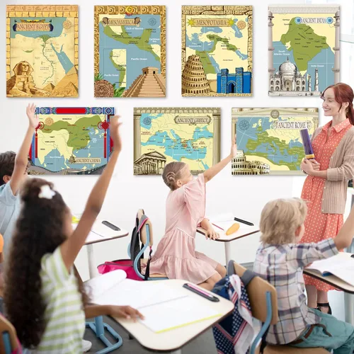 Miniatura 6 de Póster de civilizaciones antiguas para aprendizaje en el aula de estudios sociales - Decoración educativa para escuela primaria, media y secundaria