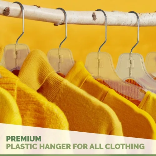 Miniatura 5 de DEILSY™ Perchas de plástico transparente, paquete de 12 perchas duraderas para la organización del armario, colgador de plástico esencial para ropa