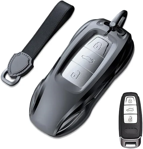 Miniatura 9 de Funda de metal de aleación de zinc para llavero compatible con Audi A6 A7 A8 Q8 SQ8 E-Tron S6 S7 RS6 Q7 Smart Key Fob Cover Cover Shell Shell