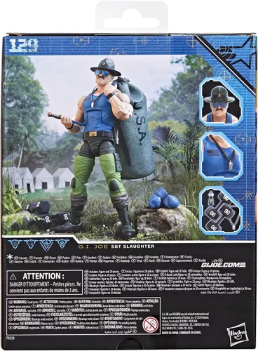 Miniatura 15 de G.I. Joe Serie clasificada #129, Mad Marauders SGT Slaughter, figura de acción coleccionable de 6 pulgadas con 18 accesorios