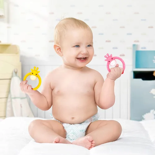 Miniatura 4 de SHARE&CARE Heart - Juego de 3 anillos de silicona sin BPA, mordedores de bebé, juguetes de dentición para bebés de 3 meses por encima de los bebés