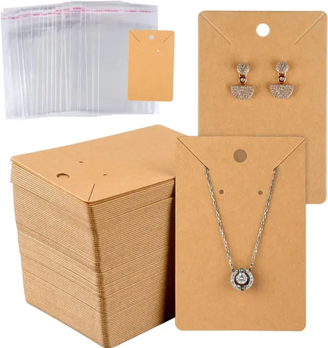 Miniatura 10 de MIAHART Juego de 150 tarjetas para aretes, collares, tarjetas de exhibición con 150 bolsas para vender aretes de bricolaje, aretes y exhibición