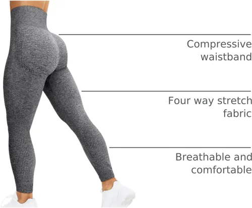 Miniatura 73 de HIGORUN - Leggings sin costuras para mujer, moldeadores, con diseño gráfico de sonrisas, de cintura alta, para el gimnasio, yoga o hacer ejercicio