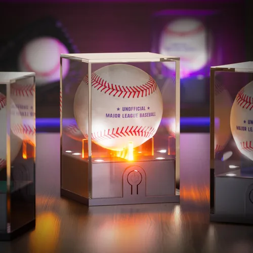 Miniatura 7 de Vitrina de béisbol con luz LED, estuche de béisbol acrílico para exhibición, soporte de béisbol iluminado, protector UV, estuche transparente
