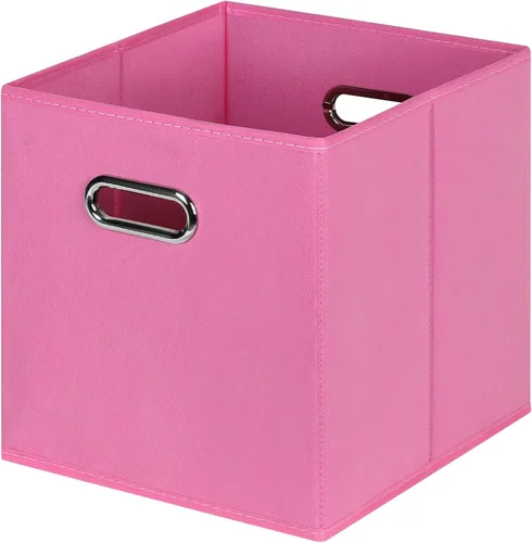 Miniatura 50 de Cubos de Almacenamiento Plegables Negros, Cajas de Almacenamiento de Tela, Organizadores de Cubos con Asas Duales para Organizador del Hogar, Juego