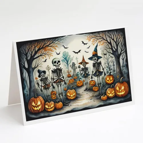 Miniatura 34 de Caroline's Treasures DAC2223GCA7P - Tarjetas de felicitación y sobres de Halloween espeluznantes de gato negro, paquete de 8 tarjetas en blanco
